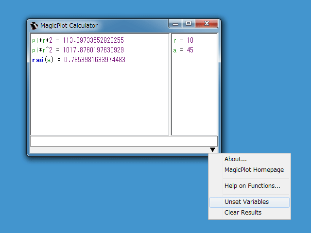 MagicPlot Calculator