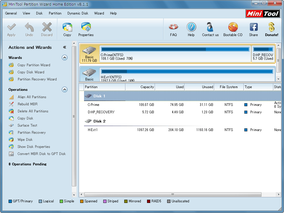 MiniTool Partition Wizard Home Edition