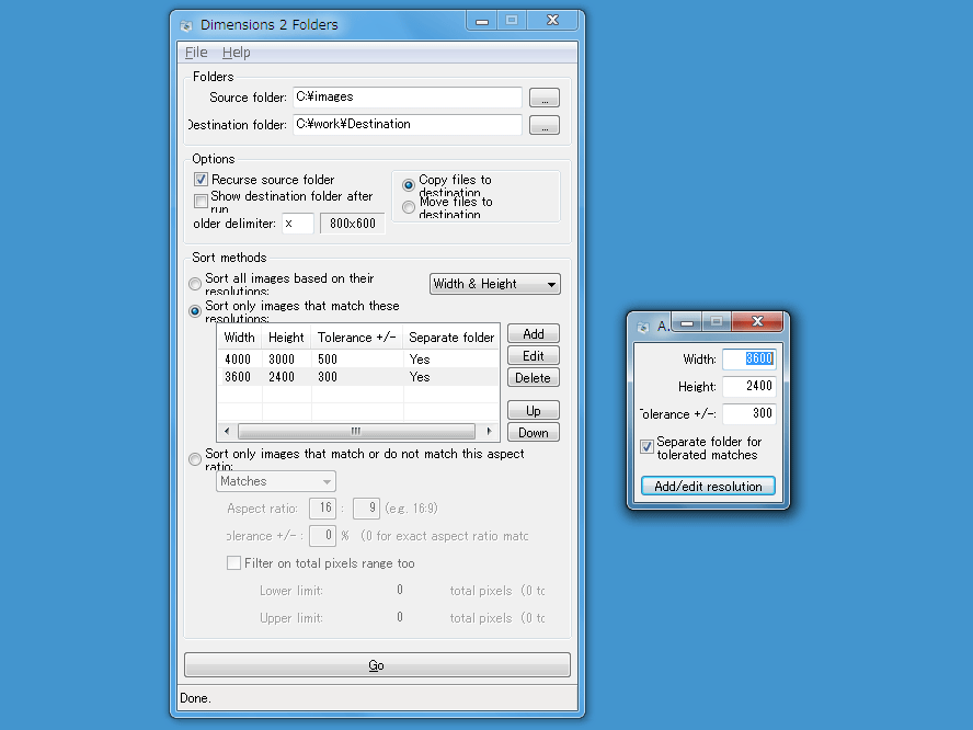 Dimensions 2 Folders